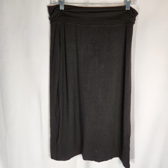 Yansi Fugel Black Pull On Fold Over Waist Band Skirt Size Medium - Picture 1 of 7